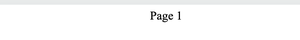 The top of a page in the preview with “Page 1” stamped in the header, live on the sheet