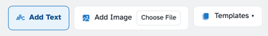 The watermark tools: Add Text, Add Image with its Choose File button, and Templates
